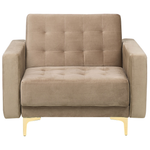 Sofa Set Samtstoff sandbeige 5-Sitzer ABERDEEN