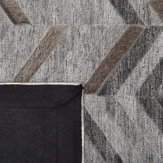 Teppich Leder grau 140 x 200 cm Kurzflor ARKUM