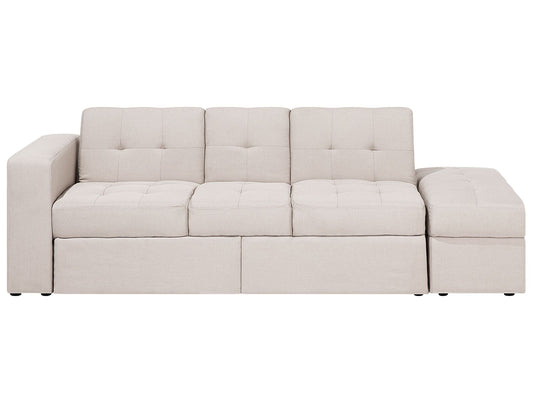 3-Sitzer Schlafsofa beige mit Stauraum Ottomane FALSTER
