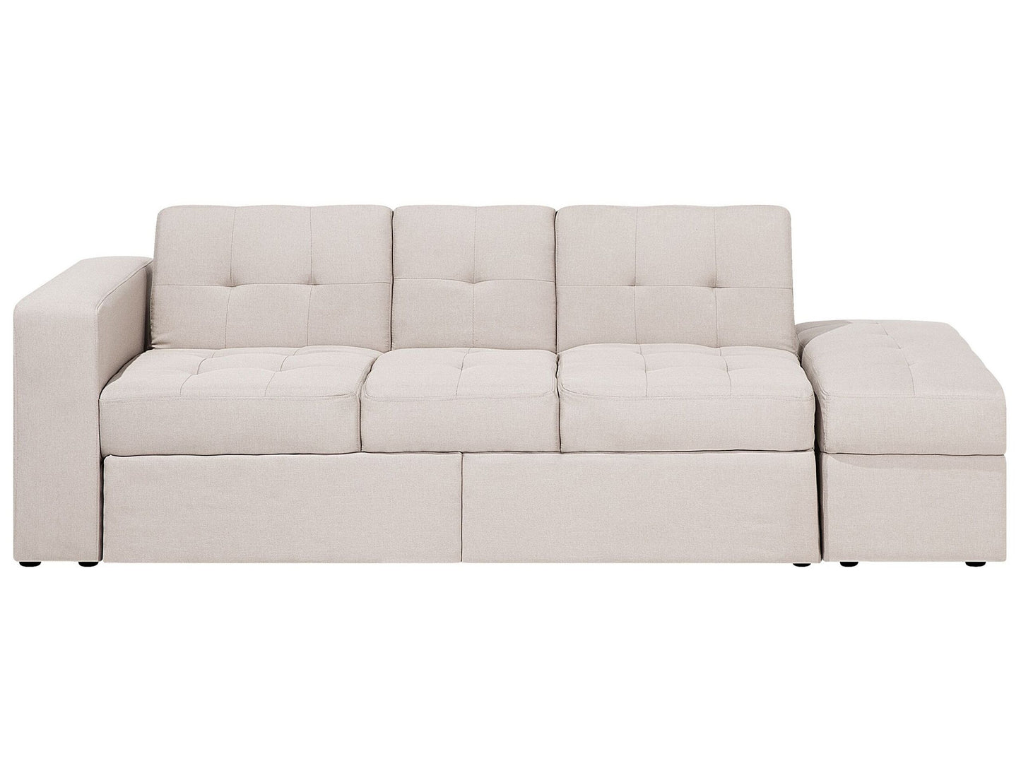 3-Sitzer Schlafsofa beige mit Stauraum Ottomane FALSTER