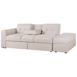 3-Sitzer Schlafsofa beige mit Stauraum Ottomane FALSTER
