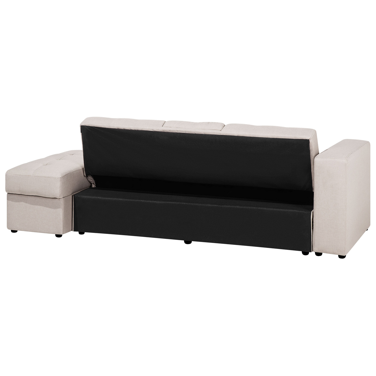 3-Sitzer Schlafsofa beige mit Stauraum Ottomane FALSTER