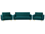 Sofa Set Samtstoff blaugrün 5-Sitzer ABERDEEN