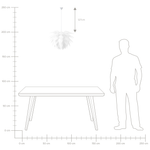 Hängelampe weiss 50 cm Blumenform MUSONE