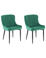 Esszimmerstuhl 2er Set Samtstoff Grün SOLANO