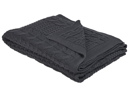Kuscheldecke FETHIYE Baumwolle 140 x 170 cm Dunkelgrau
