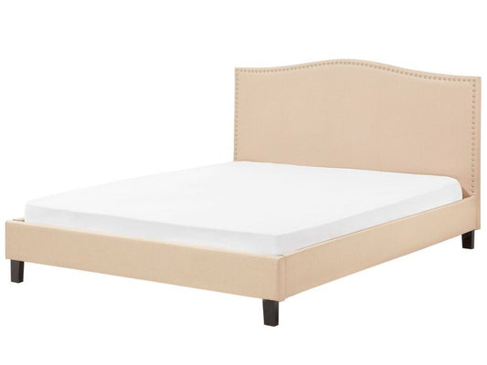 Bett mit Lattenrost Stoff MONTPELLIER 180 x 200 cm Beige
