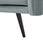 Ecksofa Samtstoff grau mit LED-Beleuchtung rechtsseitig VARDE