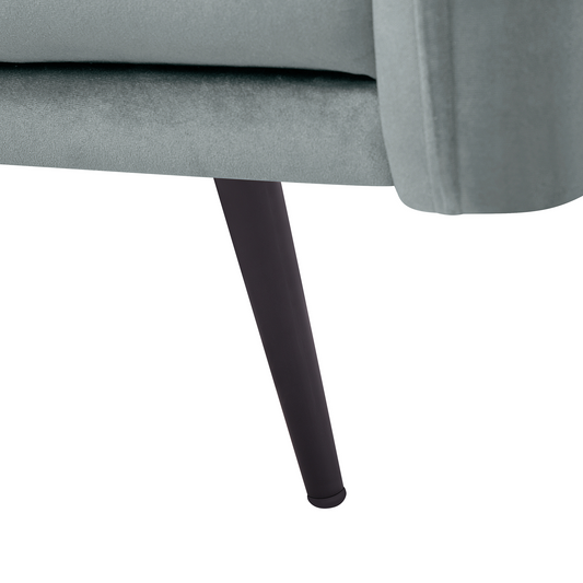 Ecksofa Samtstoff grau mit LED-Beleuchtung rechtsseitig VARDE