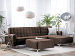 4-Sitzer Ecksofa dunkelbraun Schlaffunktion linksseitig ABERDEEN