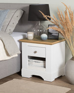Nachttisch mit 1 Schublade WINGLAY Weiss