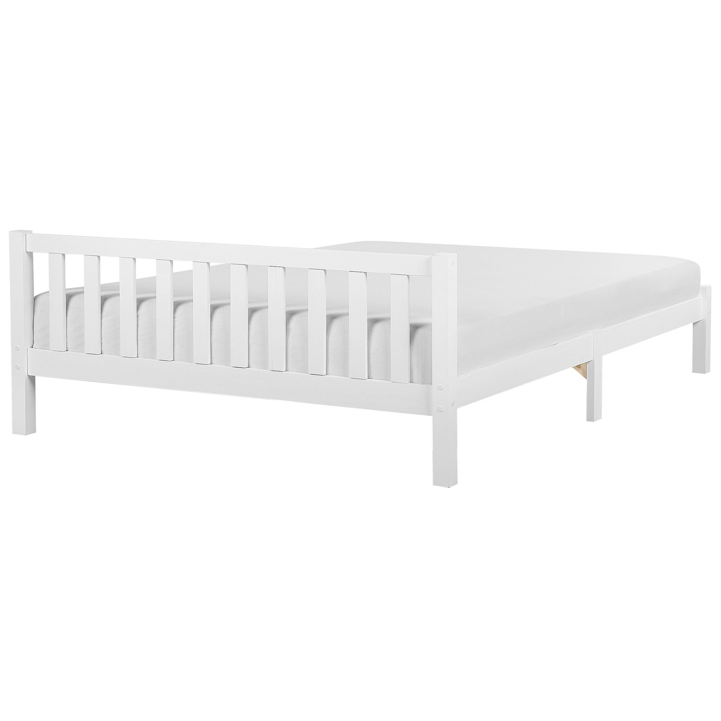 Bett mit Lattenrost Kiefernholz FLORAC 180 x 200 cm Weiss