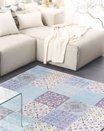 Teppich mehrfarbig 160 x 230 cm  Mosaik-Muster Kurzflor INKAYA