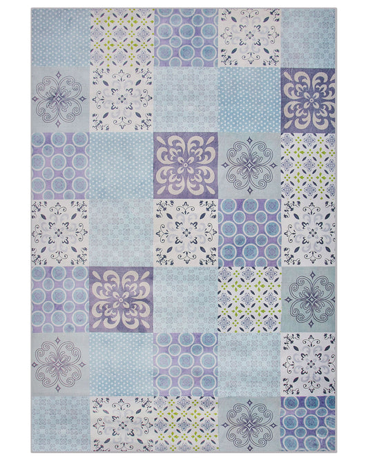 Teppich mehrfarbig 160 x 230 cm  Mosaik-Muster Kurzflor INKAYA