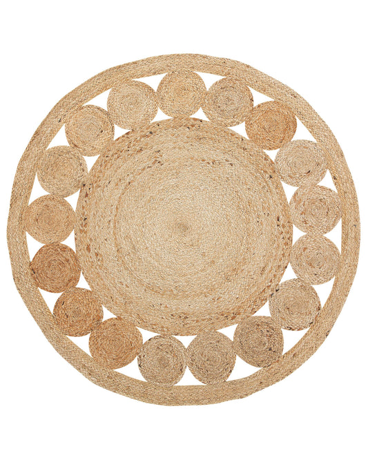Teppich Jute beige ø 120 cm Kurzflor AHLAT