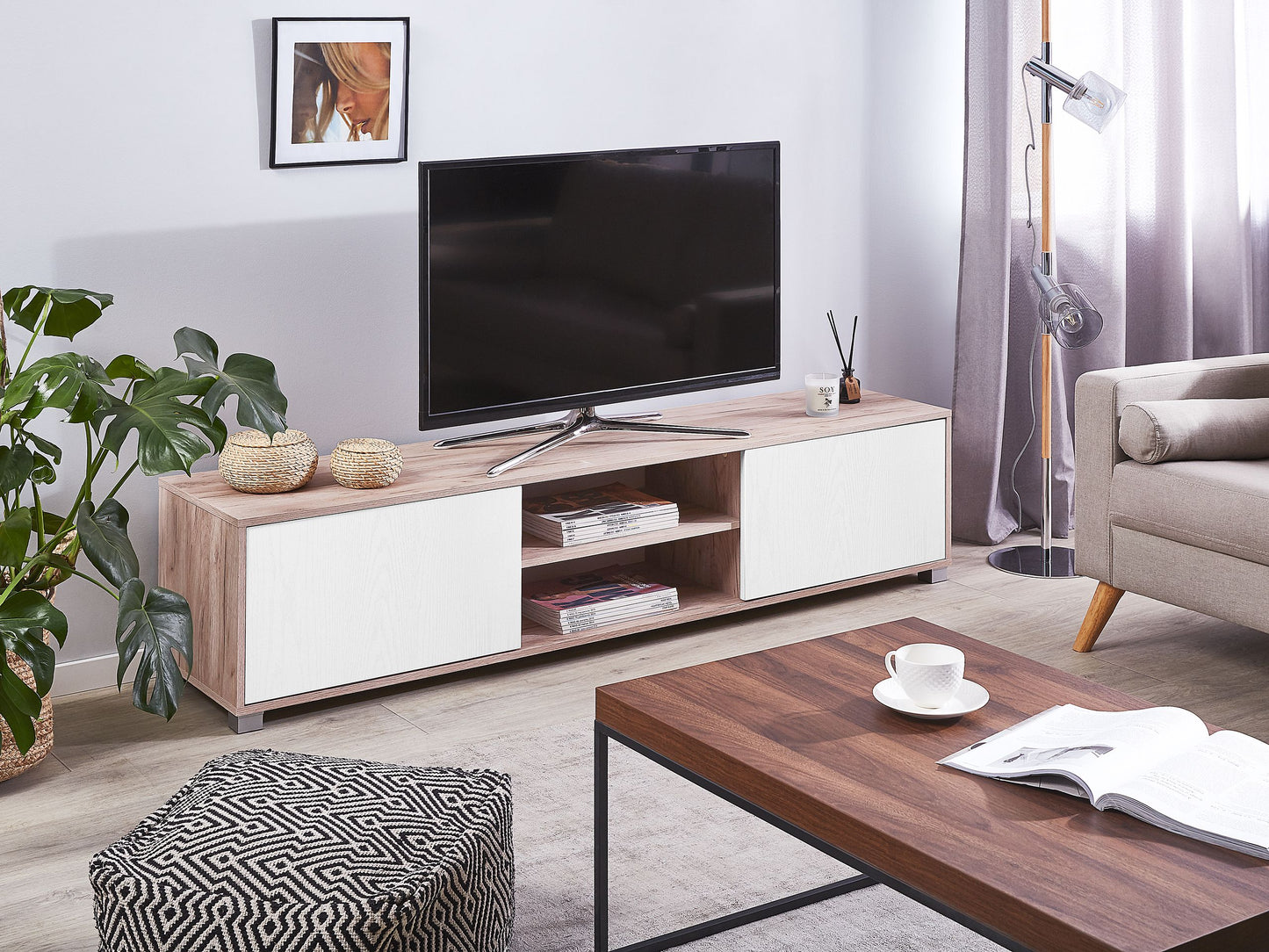 TV-Möbel LINCOLN Braun / Weiss