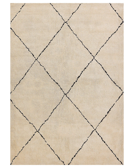 Teppich beige / schwarz 160 x 230 cm Shaggy MUTKI