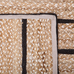 Teppich Jute-Baumwolle schwarz / beige 80 x 150 cm Kurzflor KARADONA