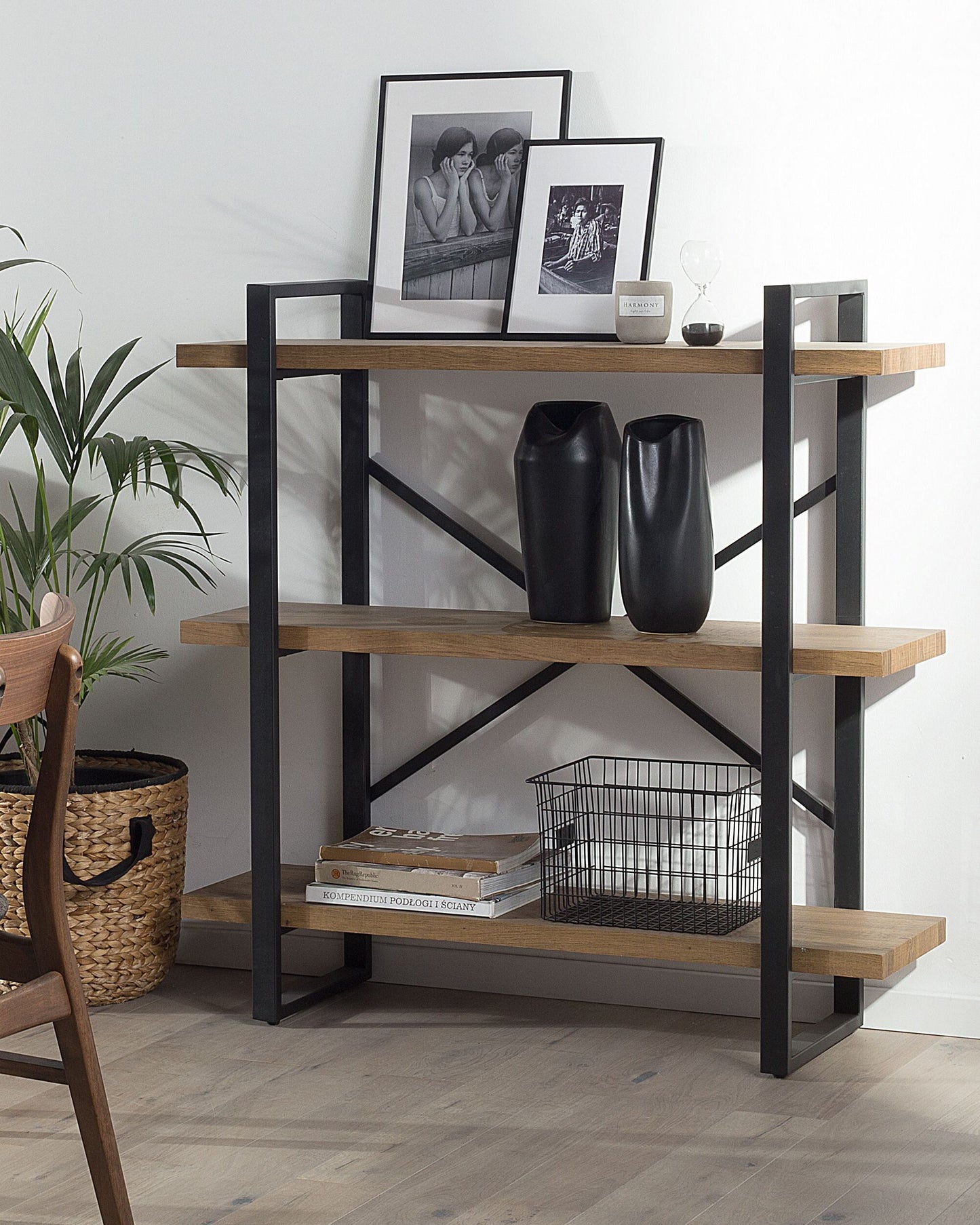 Bücherregal mit 3 Fächern TIMBER 111 cm Dunkelbraun