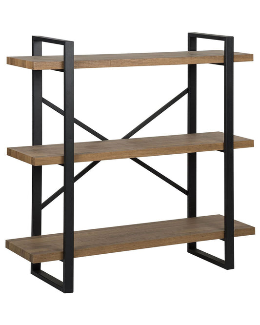 Bücherregal mit 3 Fächern TIMBER 111 cm Dunkelbraun
