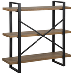 Bücherregal mit 3 Fächern TIMBER 111 cm Dunkelbraun