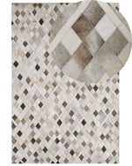 Teppich Kuhfell mehrfarbig 140 x 200 cm Patchwork Kurzflor HIRKA