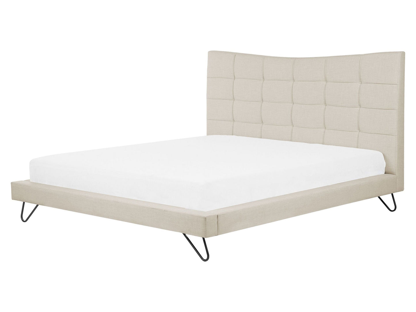 Bett mit Lattenrost Stoff LANNION 160 x 200 cm Hellbeige