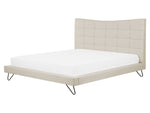 Bett mit Lattenrost Stoff LANNION 160 x 200 cm Hellbeige