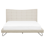 Bett mit Lattenrost Stoff LANNION 160 x 200 cm Hellbeige