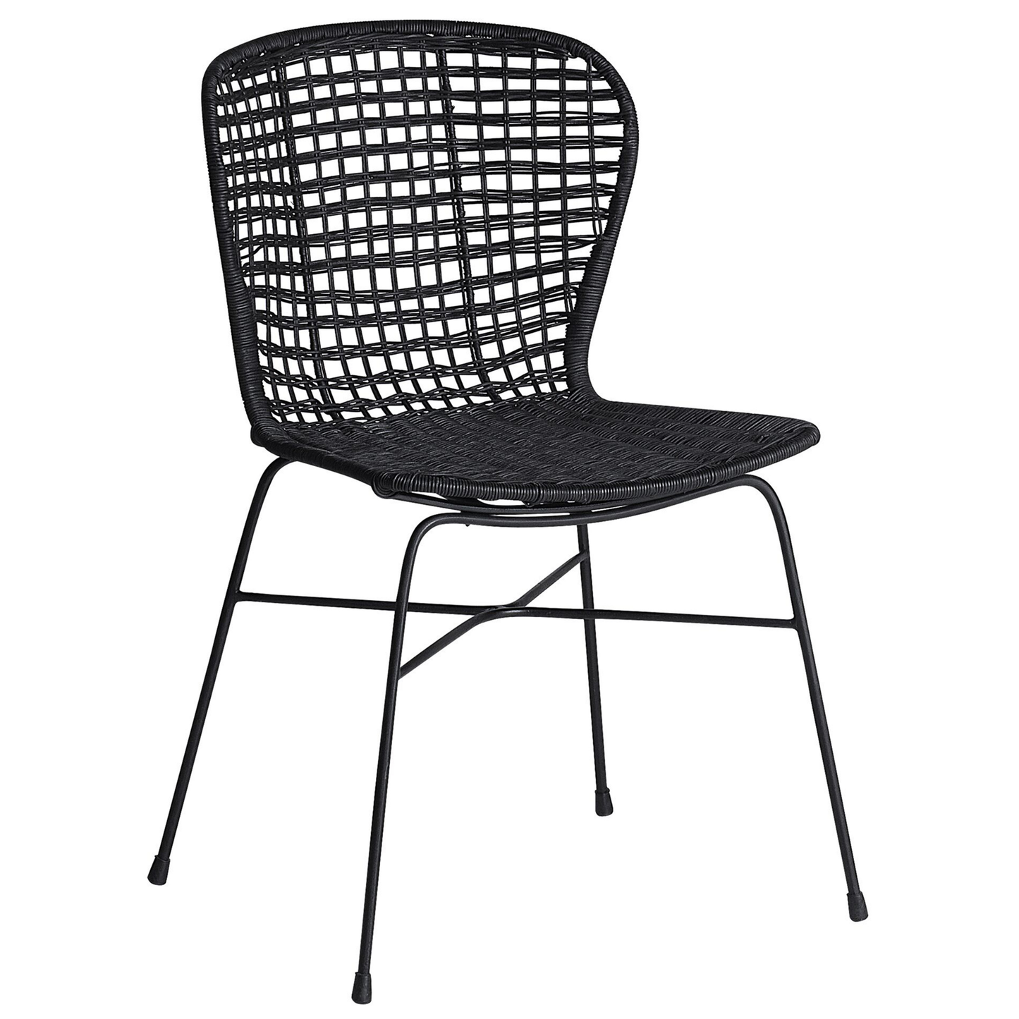 Esszimmerstuhl 2er Set Rattan Schwarz ELFROS