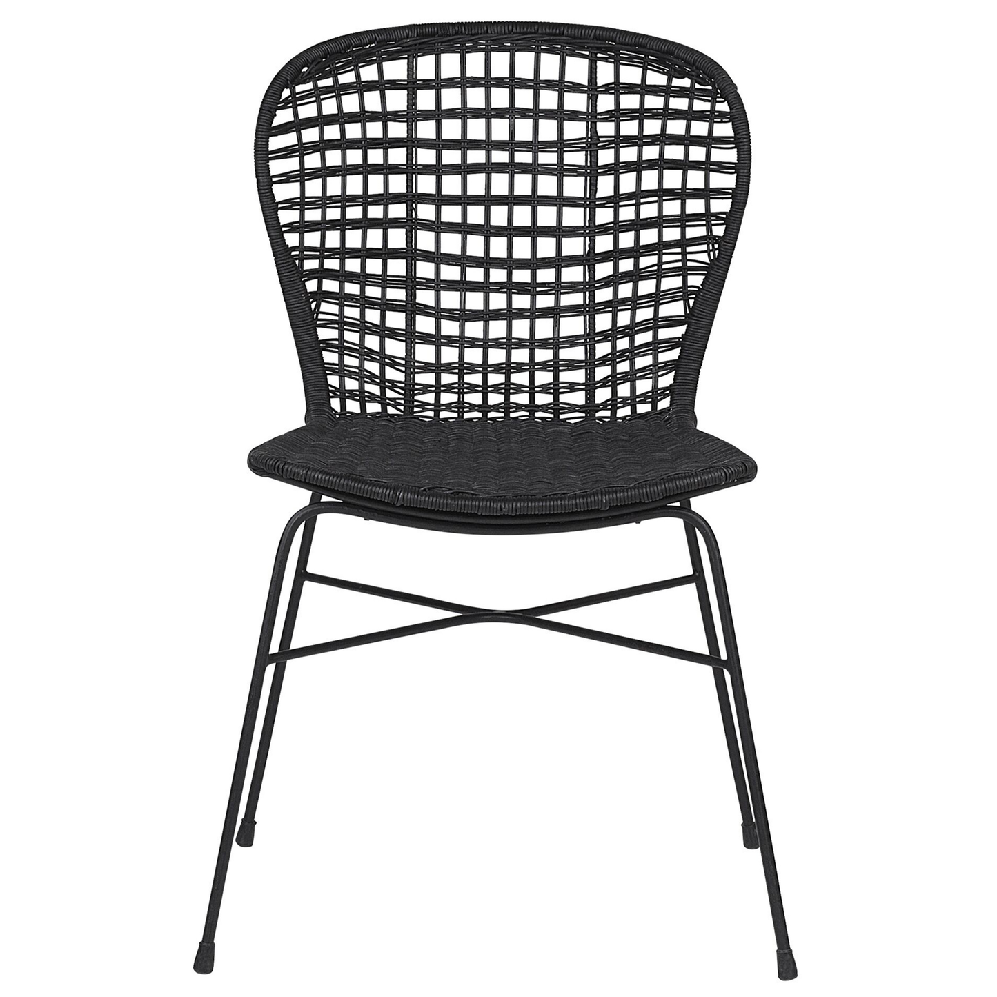Esszimmerstuhl 2er Set Rattan Schwarz ELFROS