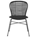 Esszimmerstuhl 2er Set Rattan Schwarz ELFROS