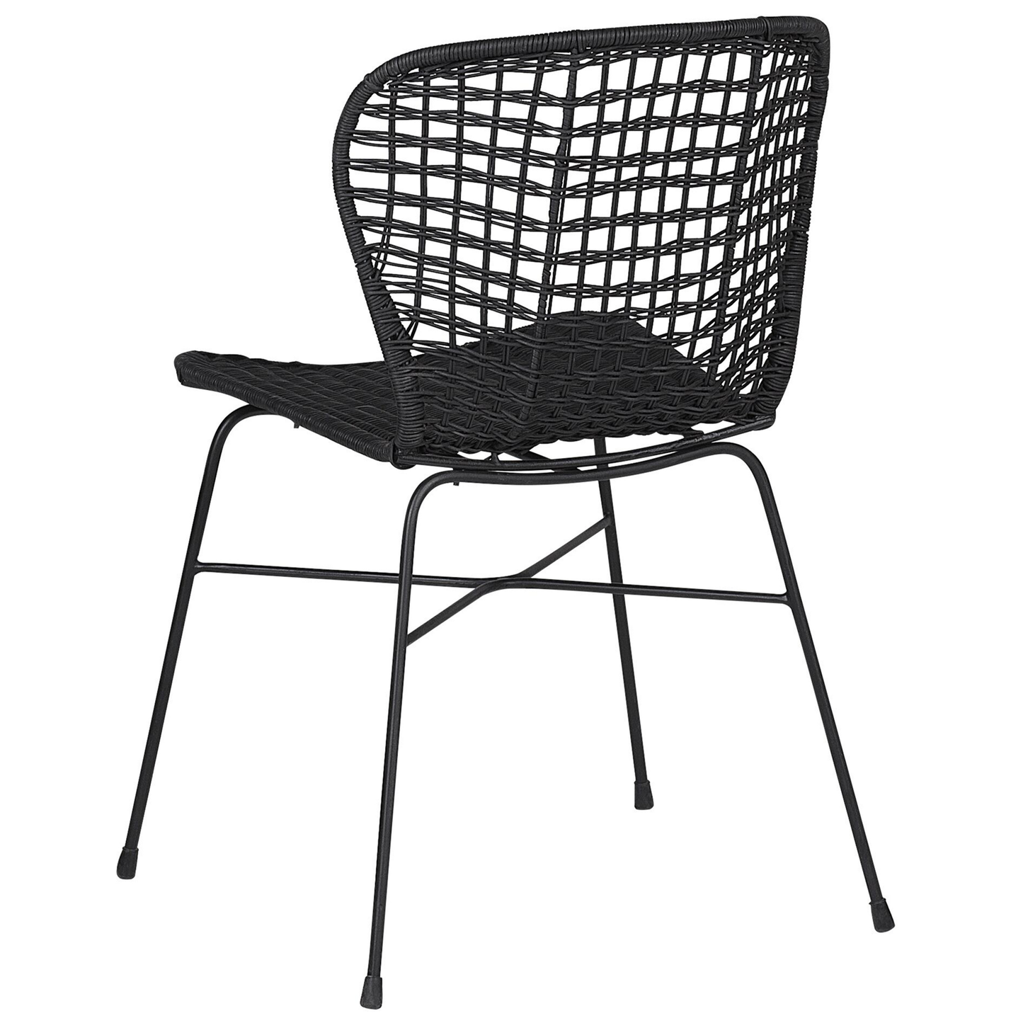 Esszimmerstuhl 2er Set Rattan Schwarz ELFROS
