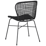 Esszimmerstuhl 2er Set Rattan Schwarz ELFROS