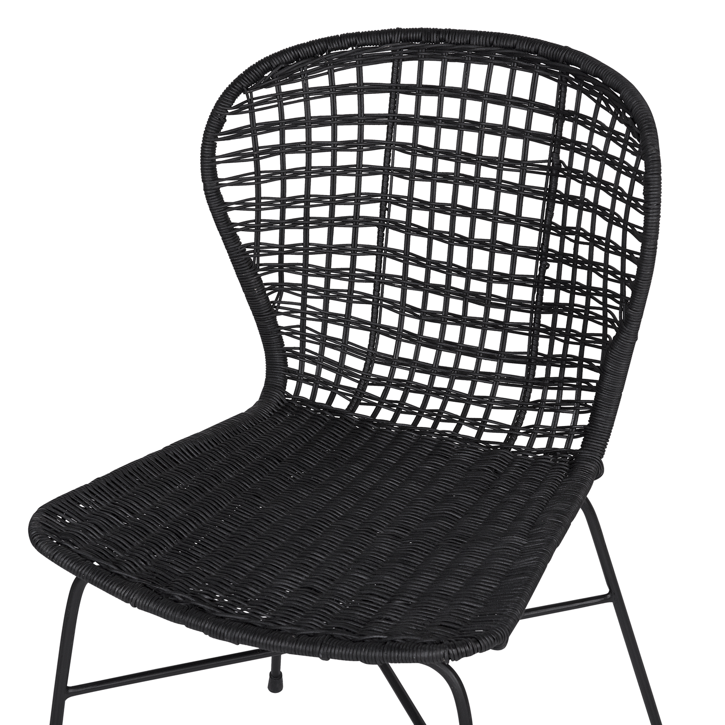 Esszimmerstuhl 2er Set Rattan Schwarz ELFROS