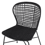 Esszimmerstuhl 2er Set Rattan Schwarz ELFROS