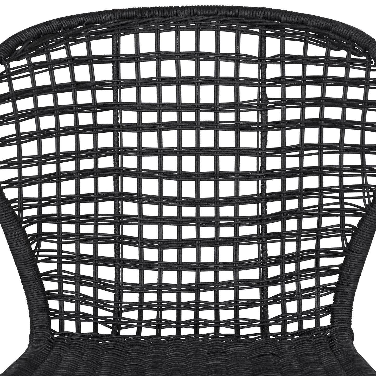 Esszimmerstuhl 2er Set Rattan Schwarz ELFROS