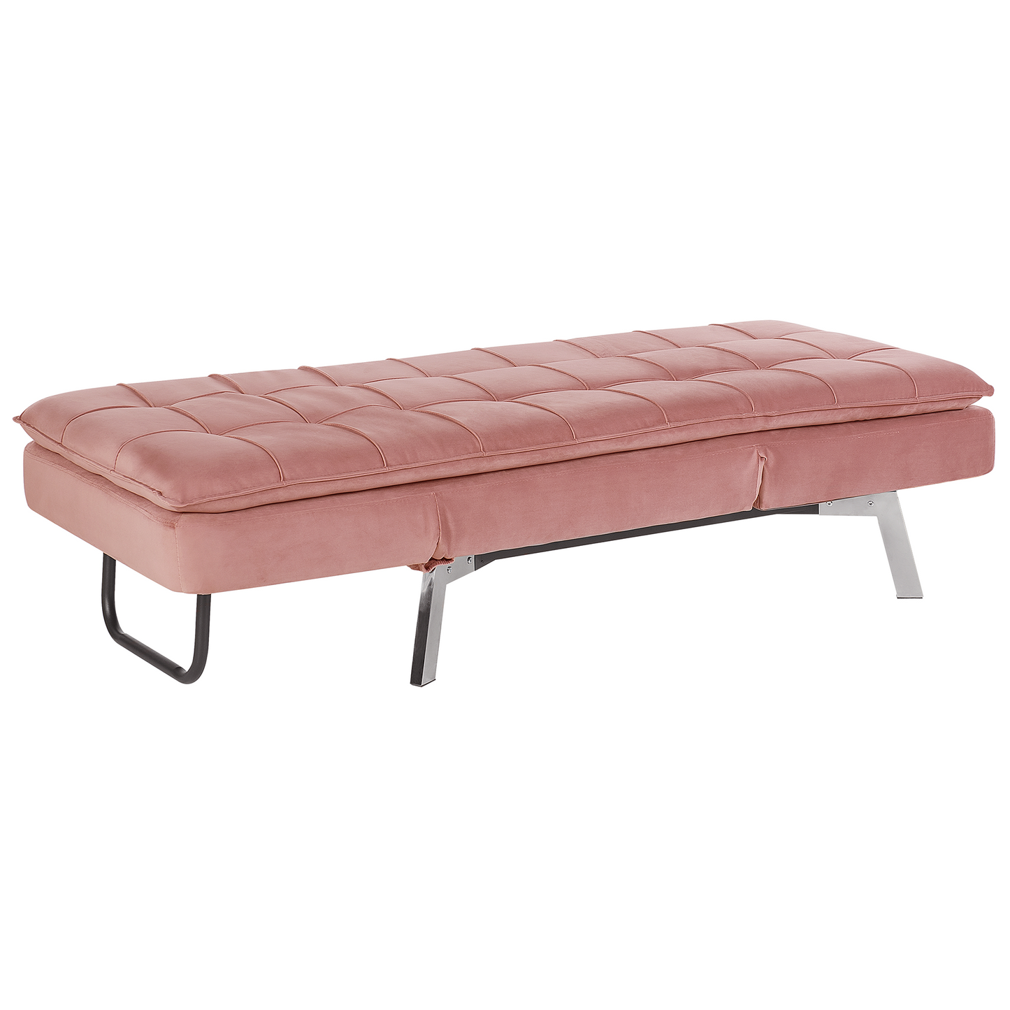 Chaiselongue Samtstoff rosa verstellbar LOIRET