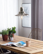 Hängelampe Nickel Glockenform PINEGA