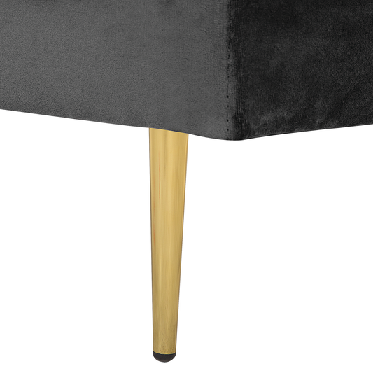 Chaiselongue Samtstoff schwarz rechtsseitig MIRAMAS