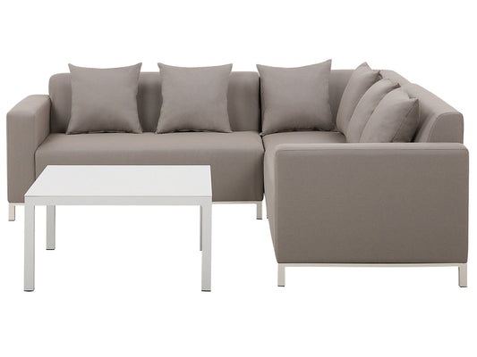 Garten Ecksofa mit Tisch 5-Sitzer BELIZE linksseitig modular Beige