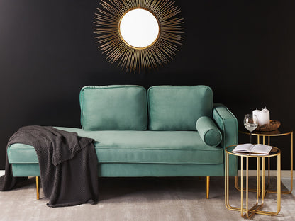 Chaiselongue Samtstoff mintgrün rechtsseitig MIRAMAS