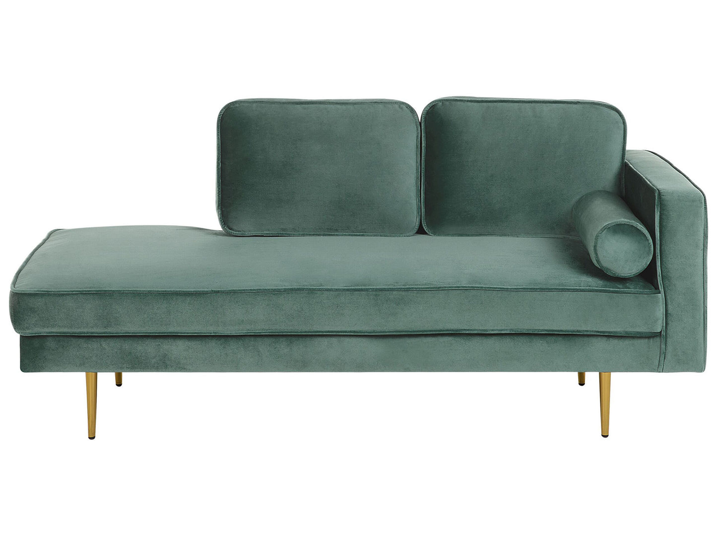 Chaiselongue Samtstoff mintgrün rechtsseitig MIRAMAS