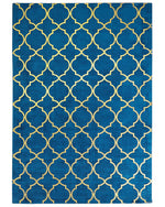 Teppich marineblau / gold 160 x 230 cm marokkanisches Muster Kurzflor YELKI