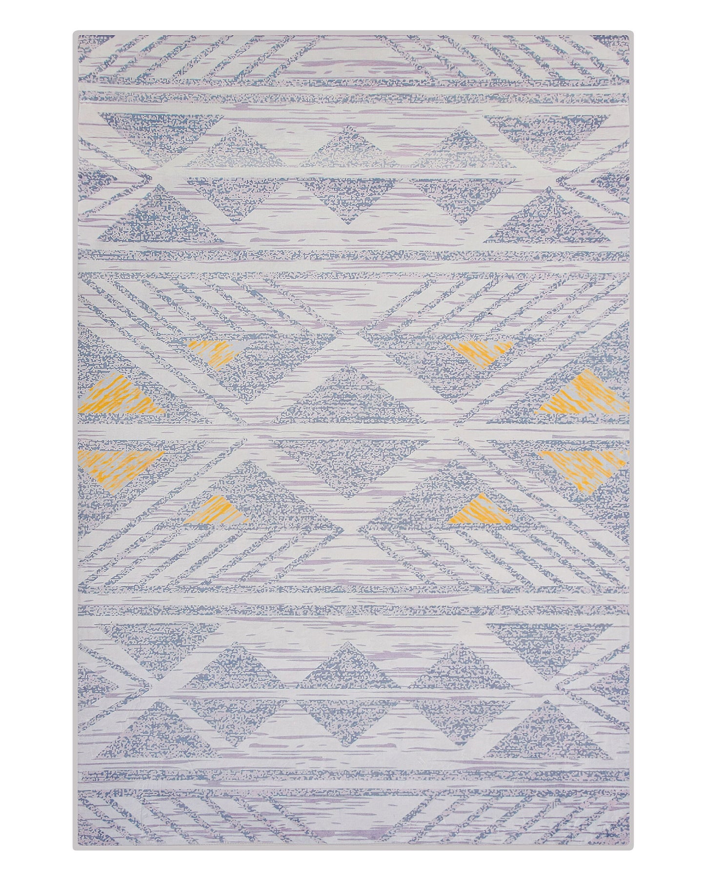 Teppich grau-gelb 140 x 200 cm geometrisches Muster Kurzflor KARGI