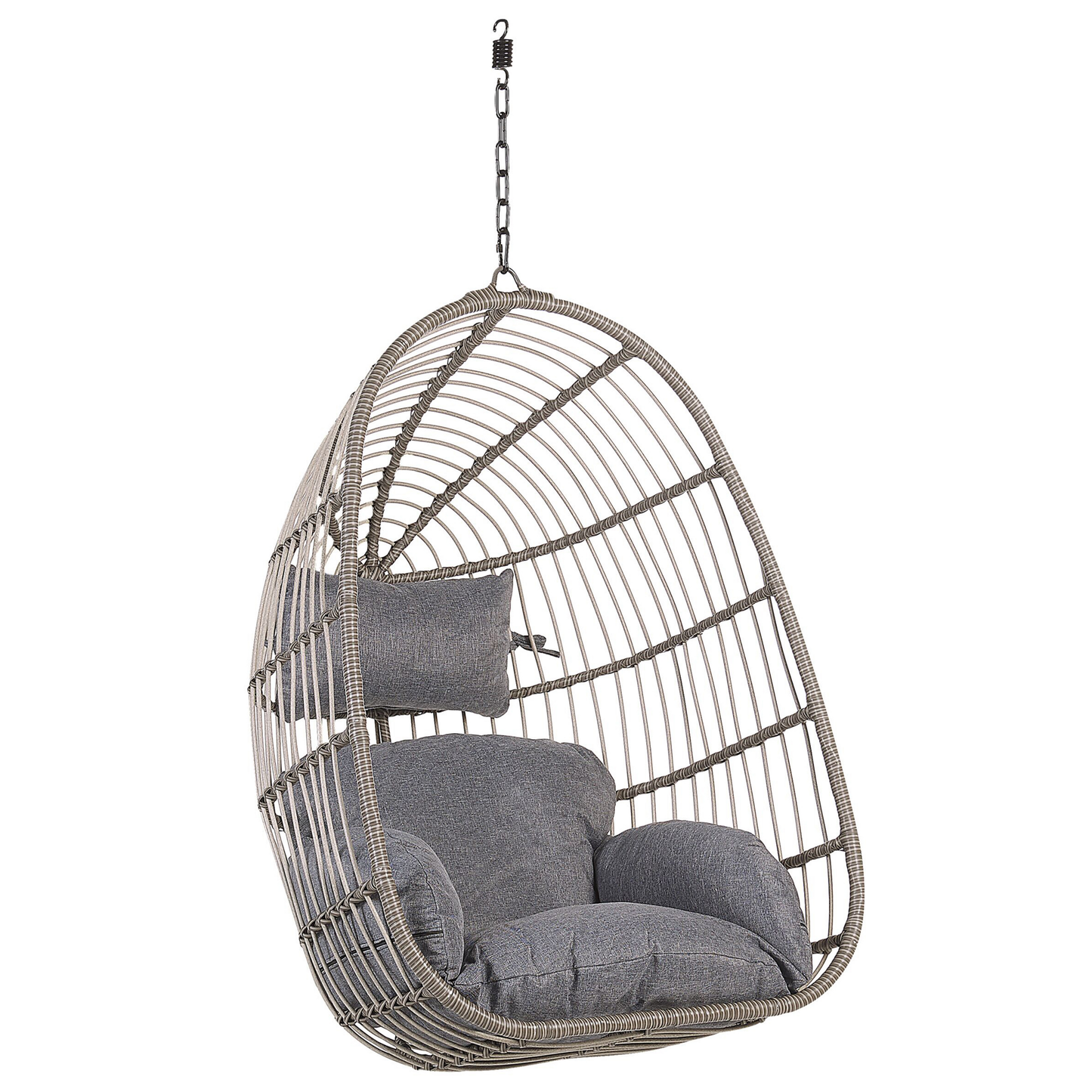 Hängesessel mit Gestell CASOLI Polyrattan Grau