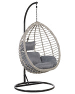 Hängesessel mit Gestell TOLLO Polyrattan Grau
