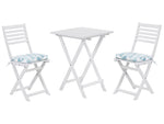 Bistro Set inkl. Kissen klappbar FIJI Holz Blau