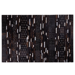 Teppich Kuhfell dunkelbraun 140 x 200 cm geometrisches Muster Kurzflor AKSEKI