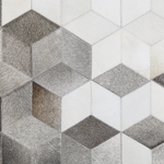 Teppich Kuhfell grau / weiss 140 x 200 cm geometrisches Muster Kurzflor SASON